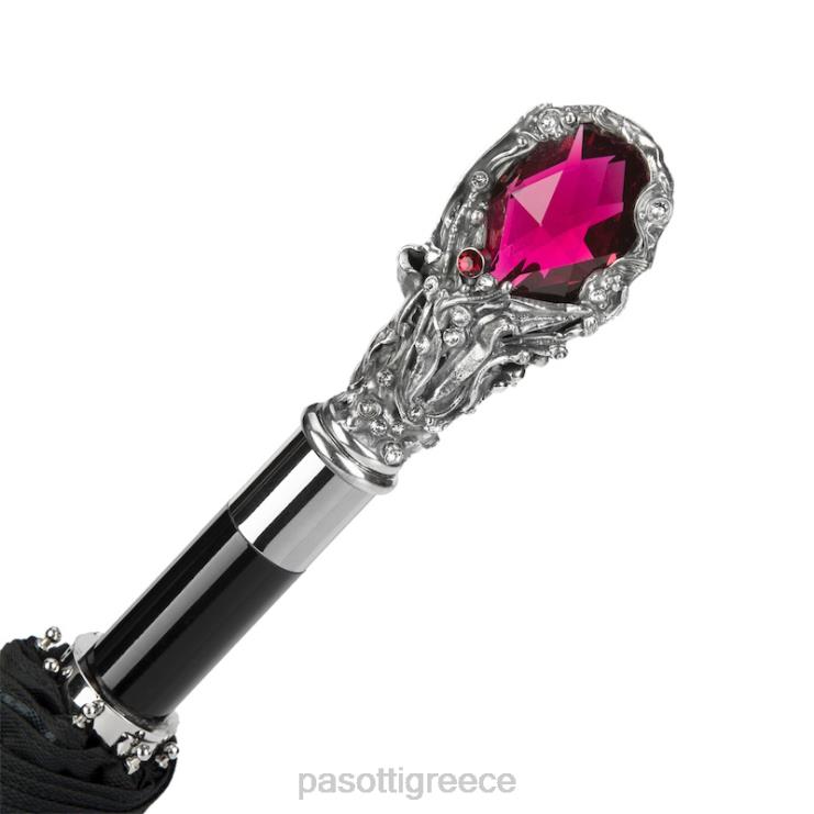 ομπρέλα | PASOTTI 64 oxf-18 w68 - ρουμπινί ομπρέλα πολυτελείας κόκκινη λαβή πολύτιμου λίθου 2N6B8180 άνδρες